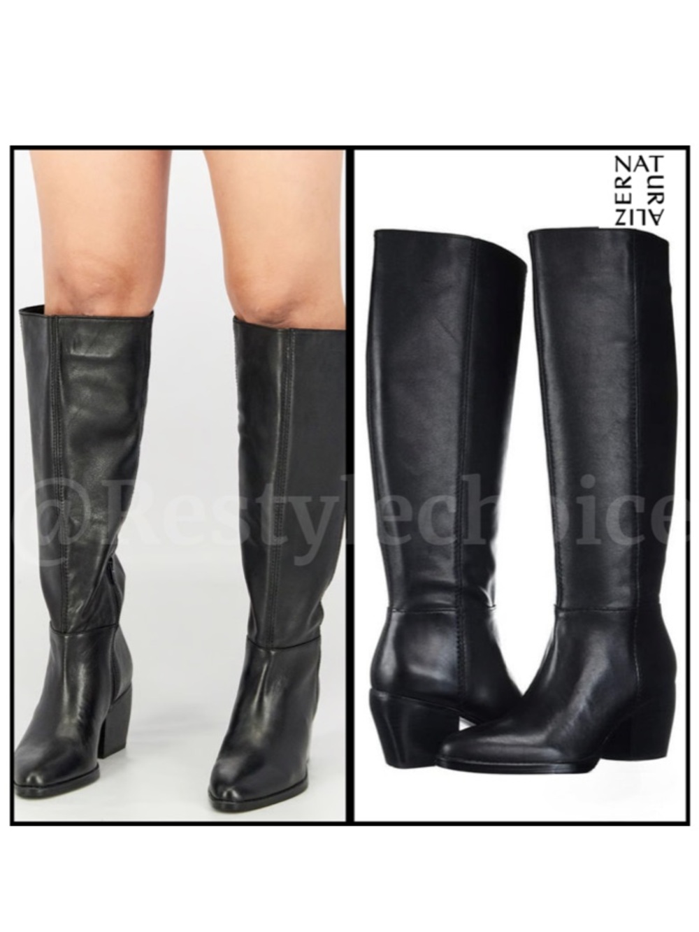 Naturalizer Women's Black Knee-High Leather Boots